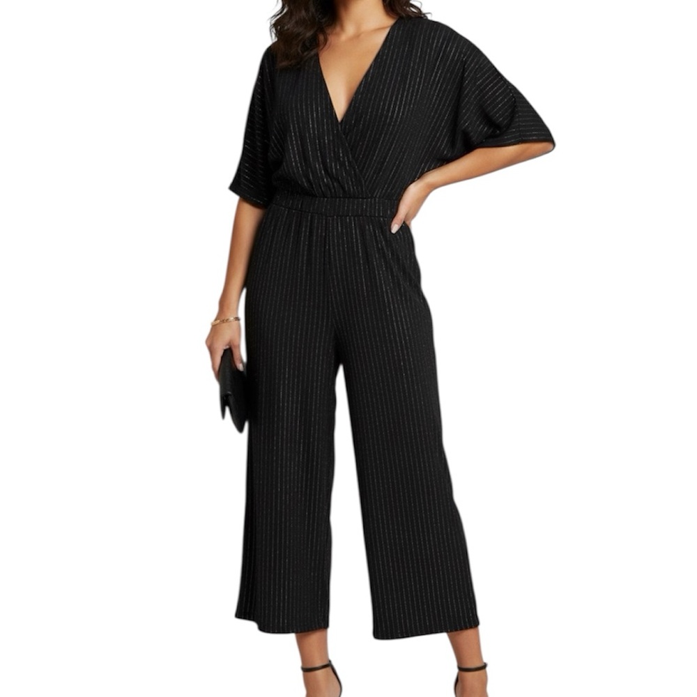 Lenni‎ the Label Black Jumpsuit Gold Stripes Sz Medium
